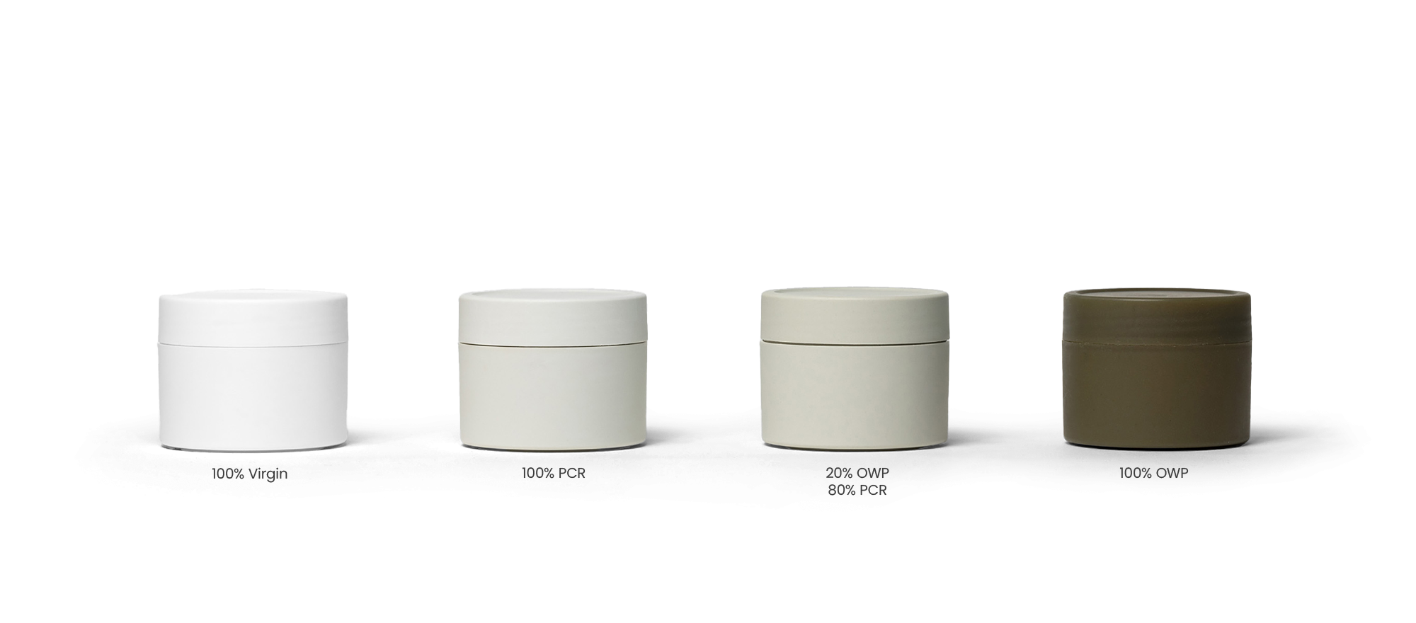 Jars in OWP PP, from off-white to dark olive
