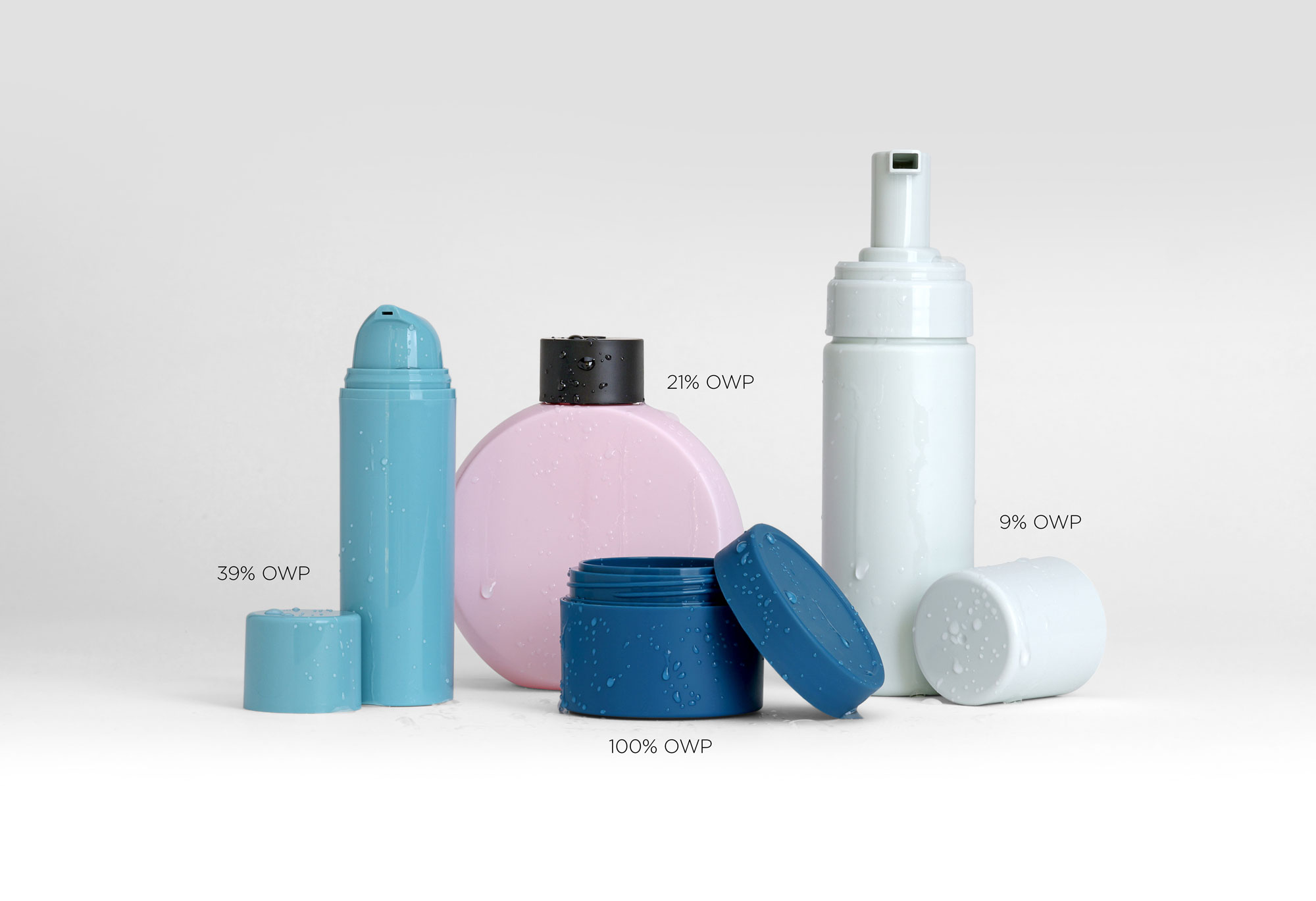 Packaging made with OWP in several colors and formats
